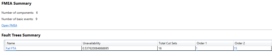 Results summary