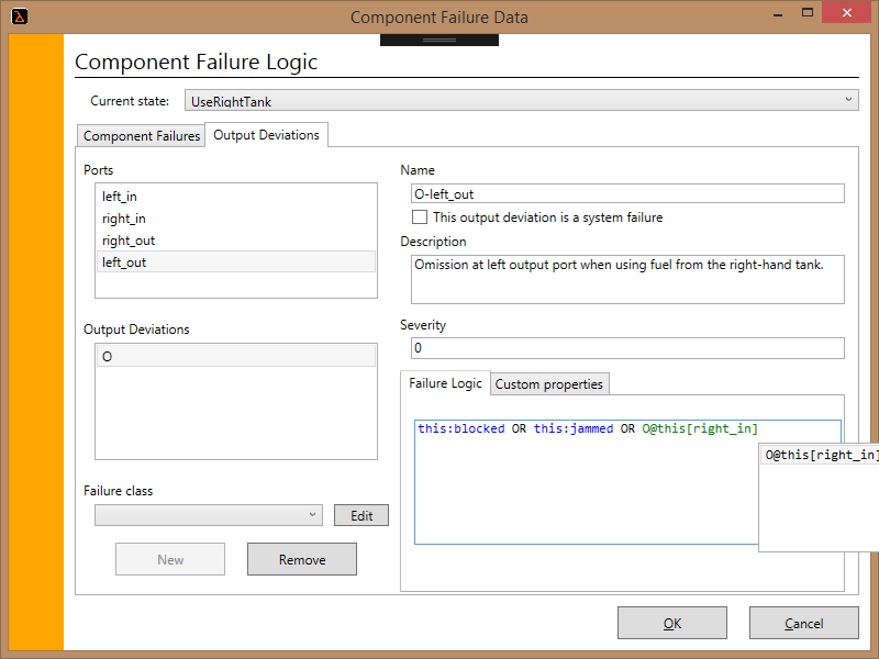 Adding output deviations for a state